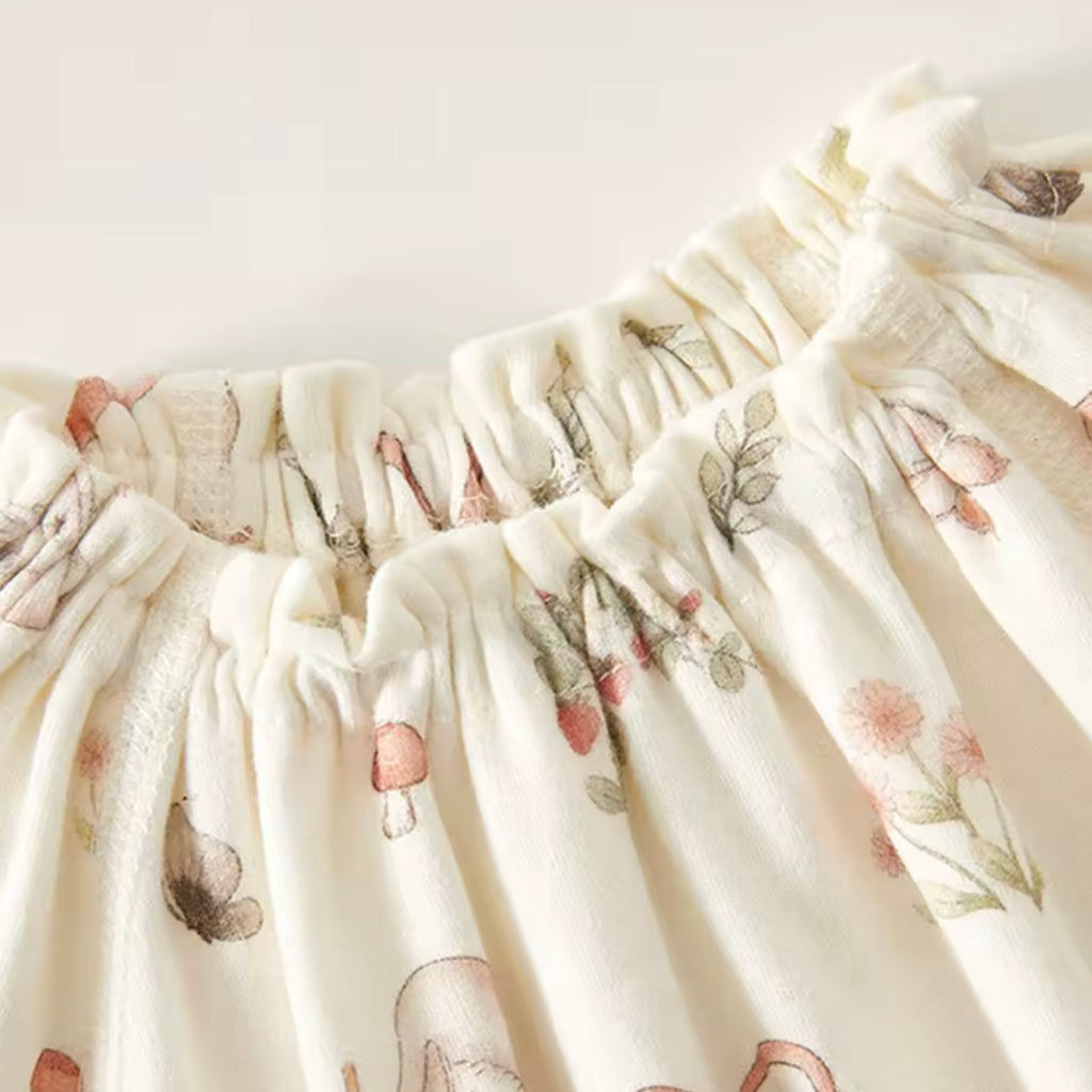 Vintage Floral Baby Romper – Long Sleeve Cotton Bubble Onesie for Girls