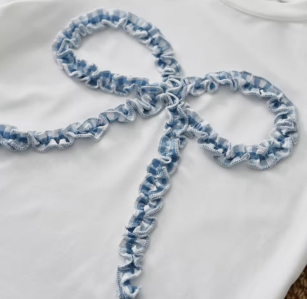 Children’s Blue and White Gingham Matching Set