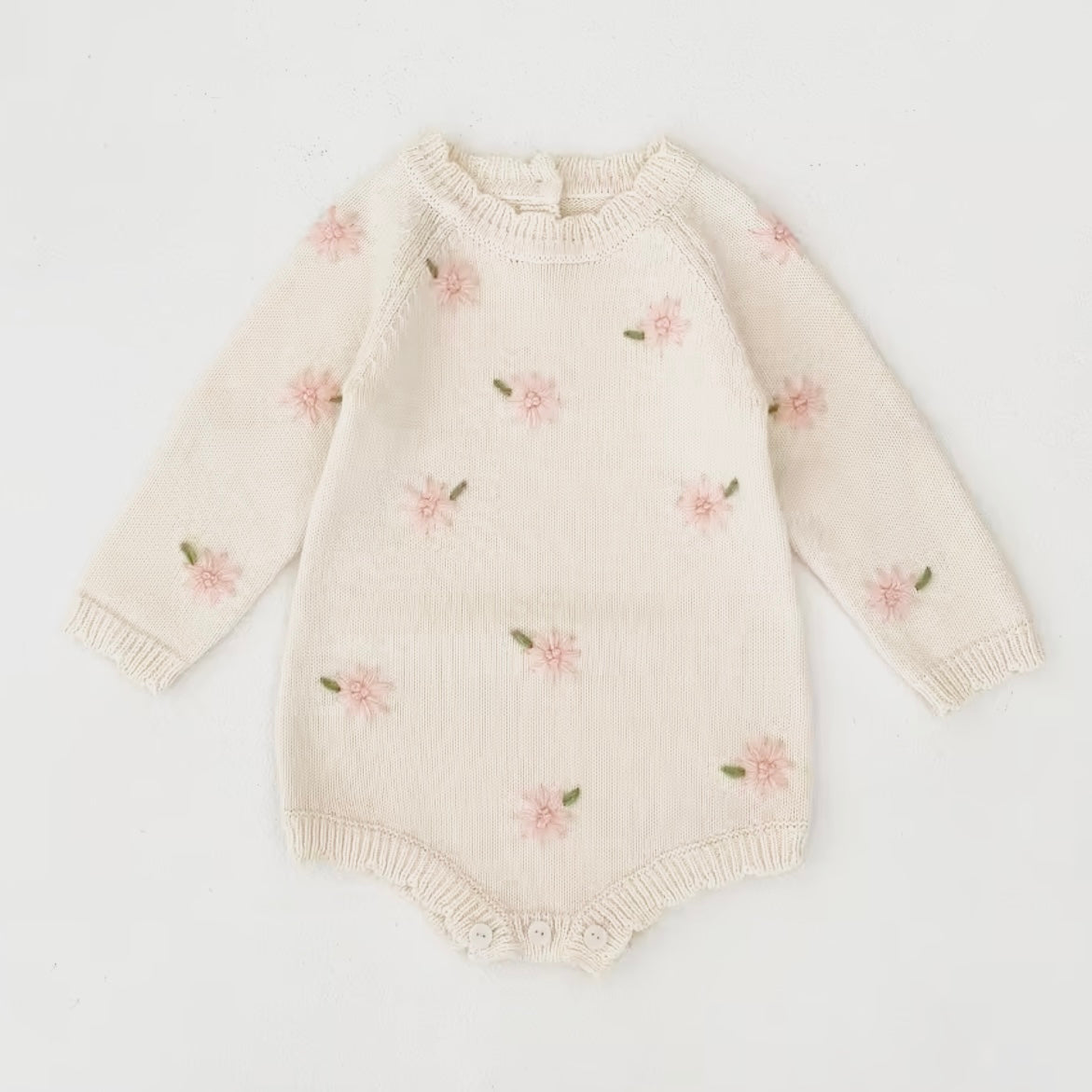 Children’s Knit Floral Baby Romper