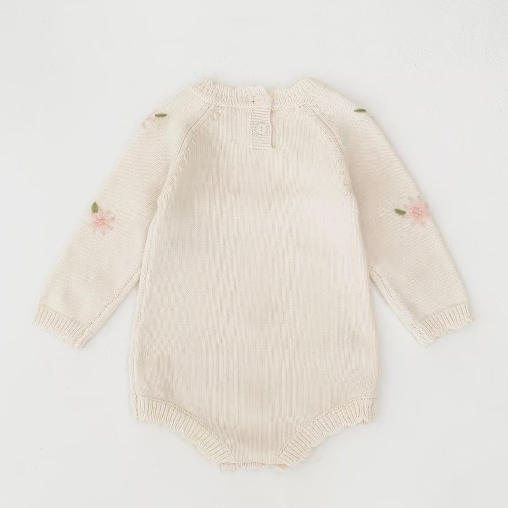 Children’s Knit Floral Baby Romper