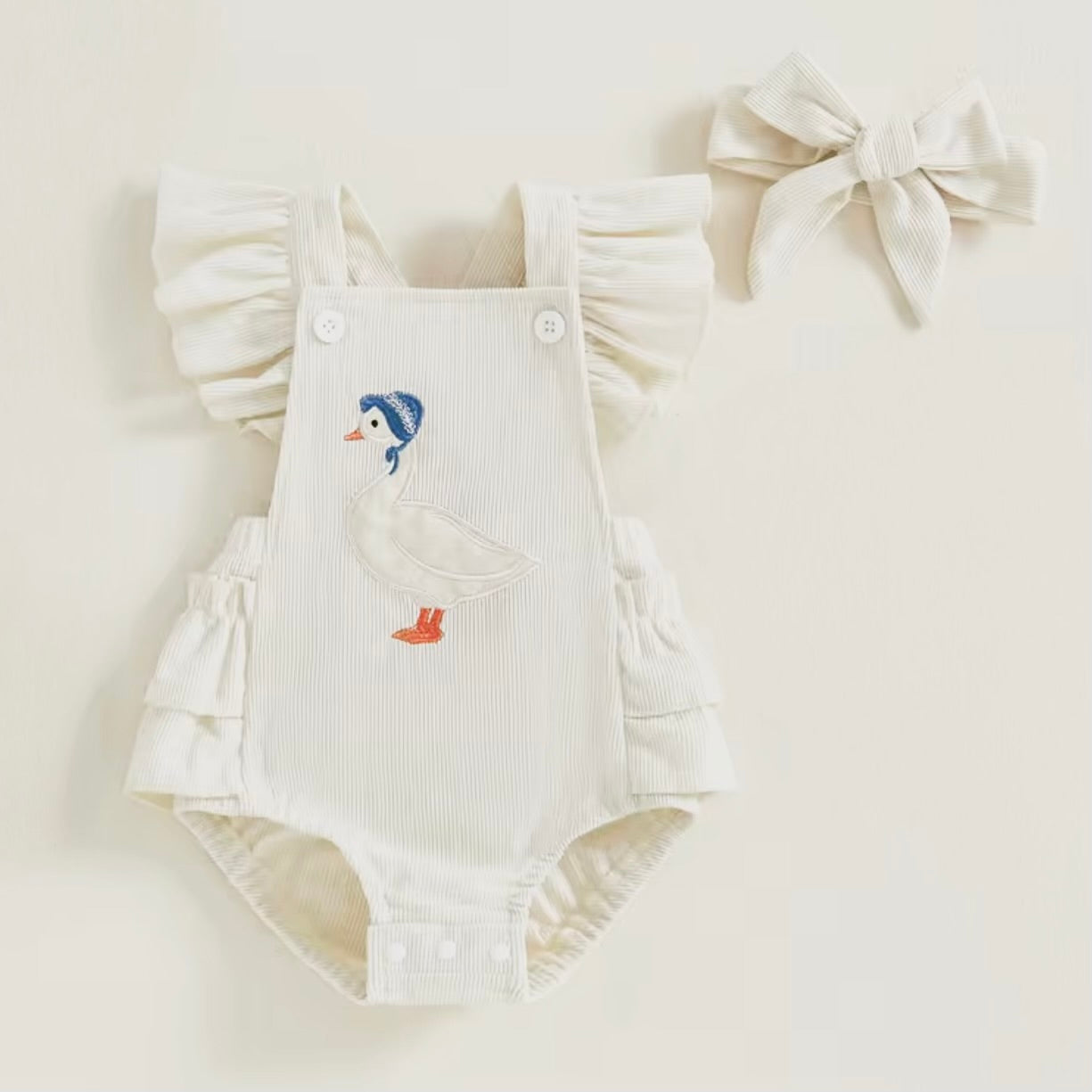 Baby Girl Goose Romper with Headband