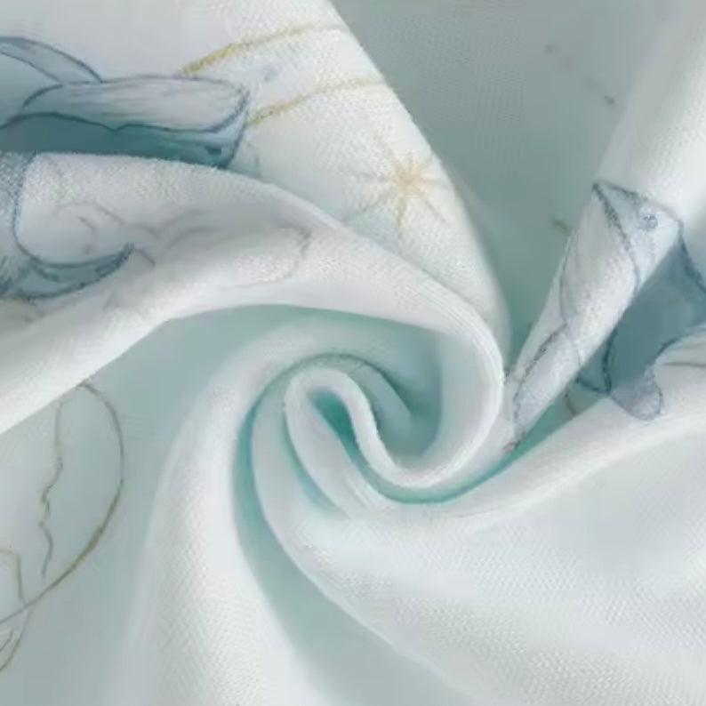 Newborn Side-Tie Dolphin Print Onesie