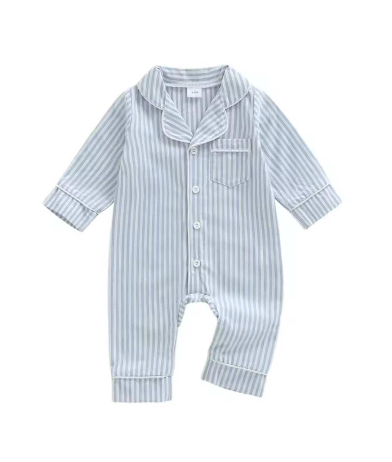 Children’s Blue and White Striped Pajama Onesie